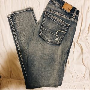 aeo jegging acid wash distressed